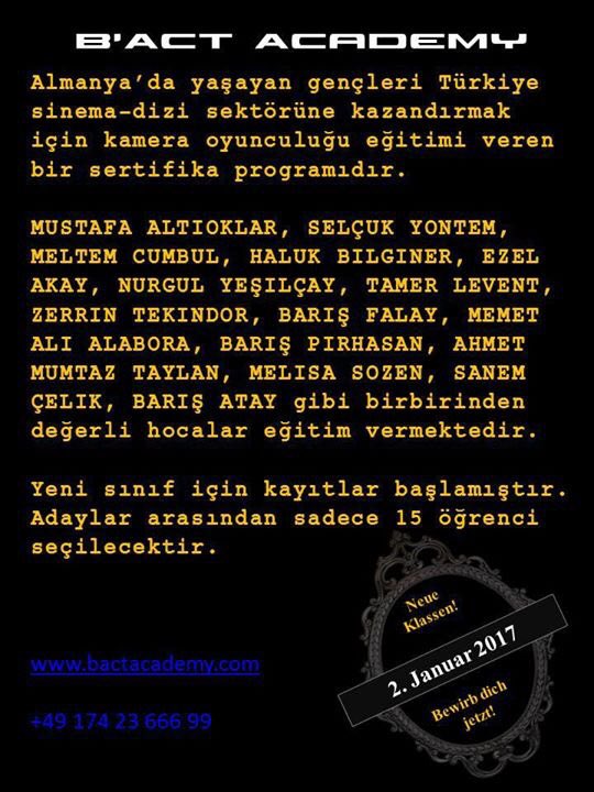 Aktör olmak cesaret, cesur olmak sağlam bir altyapi gerektirir. Donanimsiz cesarete yer yoktur gerçek sahnede. EĞITIM ŞART.@mustafaltioklar