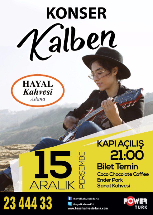 .<a href="/SoldOutEvent/">SoldOut Event</a> desteğiyle <a href="/Kalbenben/">Kalben</a> konseri Adana'da! 1 üniversiteliye çift kişilik bilet hediye! Detaylar için: bit.ly/2hfwYg8