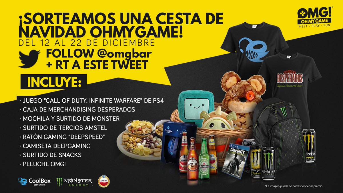 OhMyGameVLC's tweet photo. ¡Llega la Navidad a OhMyGame! Y queremos celebrarla con vosotros regalando esta fantástica cesta. RT+Follow ^^ ¡Felices fiestas! https://t.co/wPmS8LziBZ