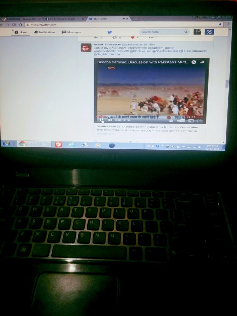 S_K_Singh__'s tweet photo. Watching Your Interview with #PakLeader @nadeem_nusrat on my Laptop @ashokshrivasta6
@DDNewsHindi
Thanks for giving video links https://t.co/6nSbOP2UXm