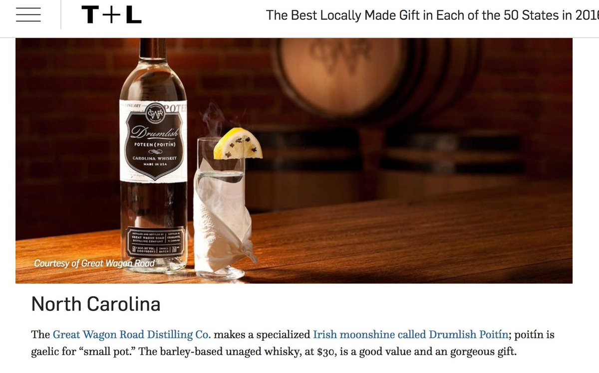 .<a href="/TravelLeisure/">Travel + Leisure</a> has us Yelp CM’s make this list of local gifts for them. Congrats <a href="/GreatWagonRoad/">GWRDistilling</a>
repping NC! #CLT travelandleisure.com/style/shopping…