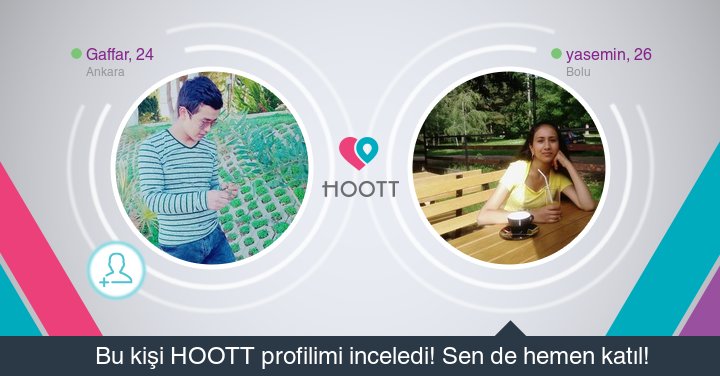 #HOOTTapp Yakınındaki kişilerle sohbet etmek için HOOTT indir. HOOTT ile Eğlen! goo.gl/jPUaB0