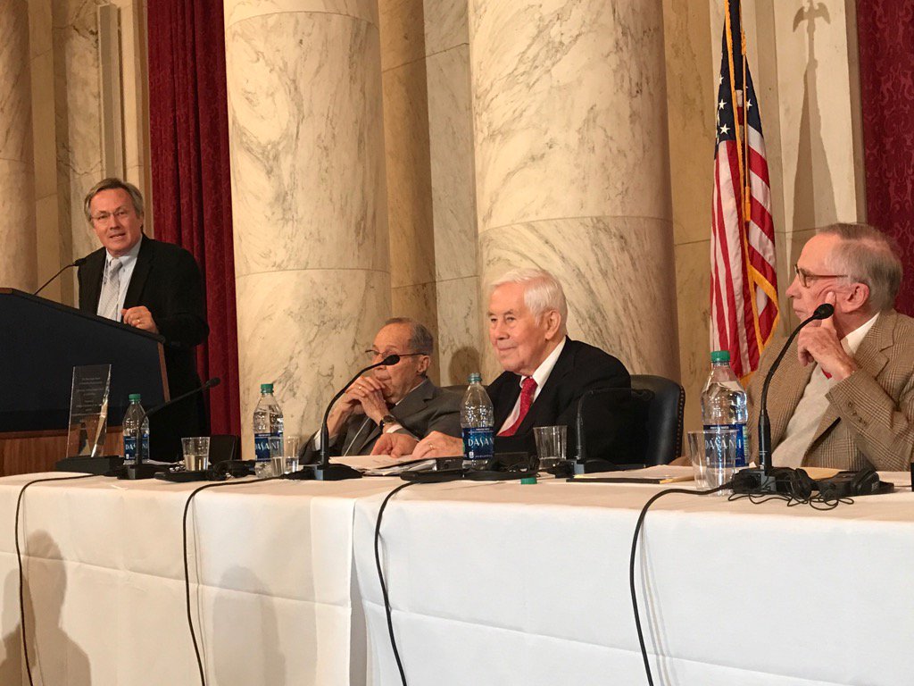 AndyWeberNCB's tweet image. .@USSenatePhoto marking #NunnLugar25 with Senators @dicklugar &amp;amp; @NTI_WMD Sam Nunn as well as @SecDef19 Bill Perry.