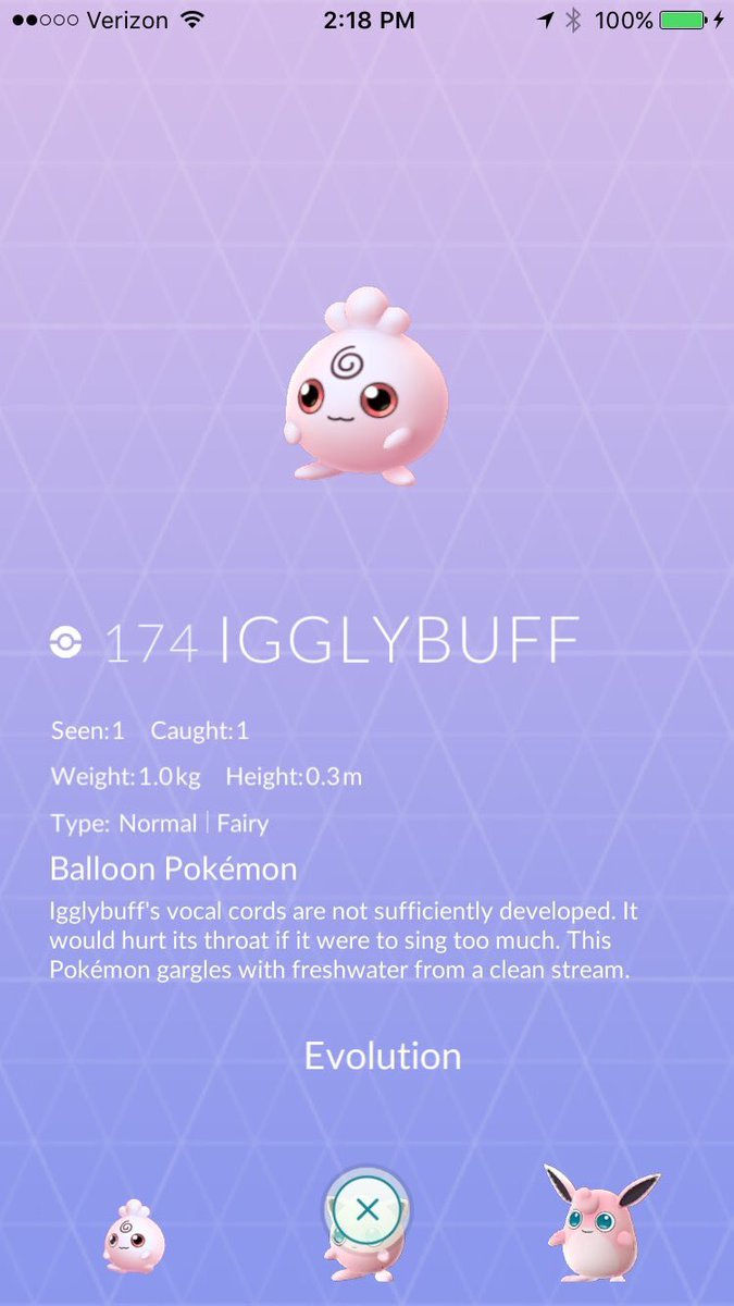 flaco10092's tweet photo. El entrenador robotnik92 de Pennsylvania ha eclosionado un Igglybuff de 1 huevo de 2km! Y el Pokedex se expande #PokemonGo #PokemonGoEc https://t.co/AZkG6kQbxW