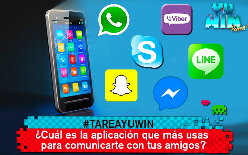 YuWinViaX's tweet photo. ✨📱👬Las apps nos conectan, por eso únete a la #TareaYuWin y dinos, ¿Cuál es la aplicación que más usas para comunicarte con tus amigos?📱👬✨ https://t.co/gaCZzBS6Oj