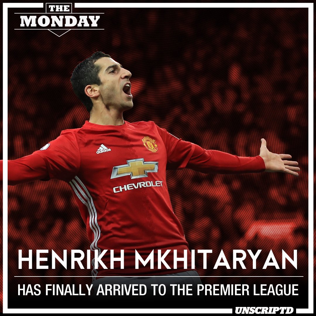It’s taken longer than expected but <a href="/HenrikhMkh/">Henrikh Mkhitaryan</a> is finally here. He’s our player of the week. Who’s yours? #ManchesterUnited #PremierLeague