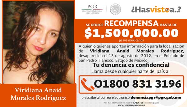 FGR_AIC's tweet image. #HasVistoA Se ofrece recompensa hasta de 1,500,000 pesos mexicanos.