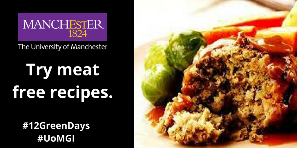 LyndaMcIntosh's tweet photo. Day 4 of #12GreenDays of Christmas - try festive meat free alternatives like hazelnut and leek torte #GreenImpact @MFMWorldwide @McrClimate https://t.co/WLARahI56L