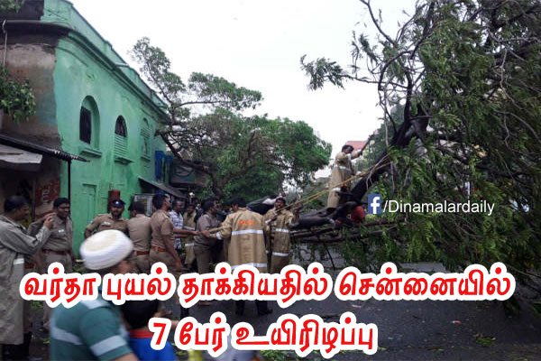 dinamalarweb's tweet photo. வர்தா புயல் தாக்கியதில் சென்னையில் 7 பேர் உயிரிழப்பு #varda #strom #death7 https://t.co/8baqC87DBc https://t.co/V2srv25Dl3