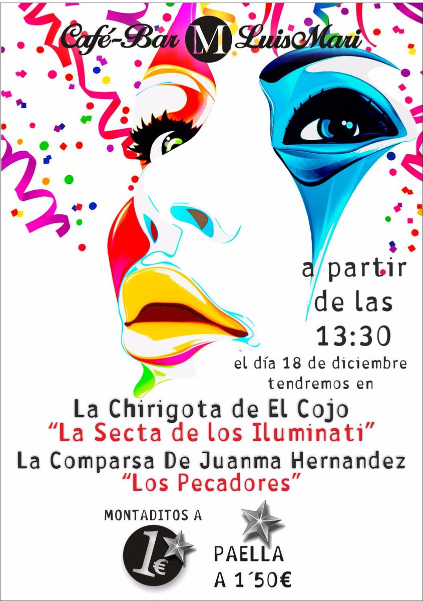comparsajuanma's tweet photo. Sábado 18 de Diciembre a partir de la 13.30h.
¿Te lo vas a perder? https://t.co/01brwGPpiz