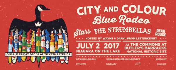 City and Colour w/ Blue Rodeo, Strumbellas, Stars &amp; Dear Rouge! Inside Edge presale starts Thursday! edge.ca/inside-edge-ci… #NOTL2017