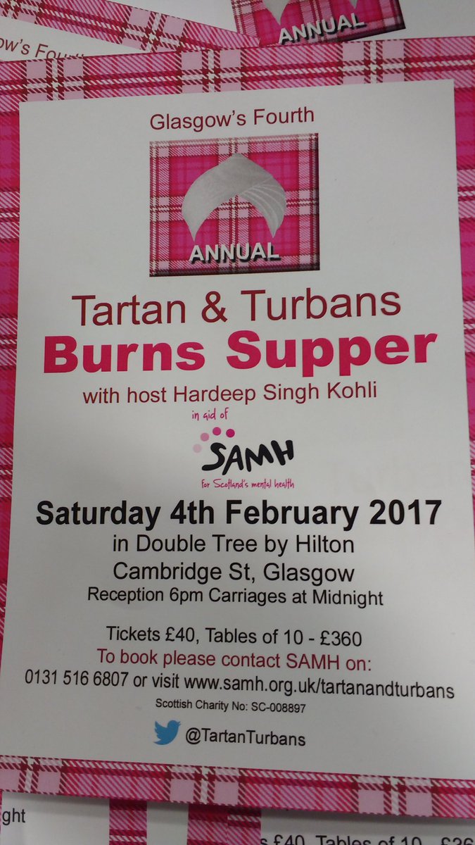 TartanTurbans's tweet photo. Finally launched @TartanTurbans Burns Supper in aid of @SAMHtweets with host @misterhsk #Glasgow #mentalhealth #MentalHealthMatters #charity https://t.co/2pBDd5InN2