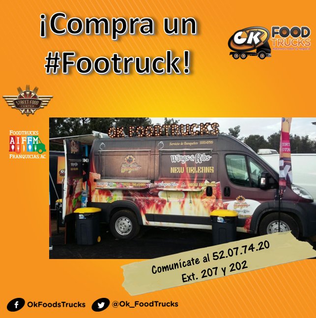 ¡Adquiere un #Foodtruck con nosotros!
Tenemos excelentes planes de financiamiento.

Comunicate con nosotros para mayor información.