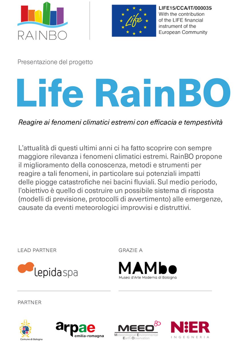 liferainbo's tweet image. GIOVEDÌ 15.12 c/o @MAMboBologna presentazione progetto LIFE RainBO. Registrazioni &amp;gt; goo.gl/lxFfaE 
🇪🇺 #rainbolife #LIFE_Programme