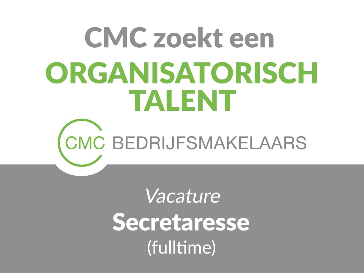 CMCbm's tweet photo. CMC BEDRIJFSMAKELAARS ZOEKT EEN ORGANISATORISCH TALENT!
https://t.co/f0WxPOra0M #secretaresse #vacature #Veenendaal https://t.co/q1Qs0Cifcp