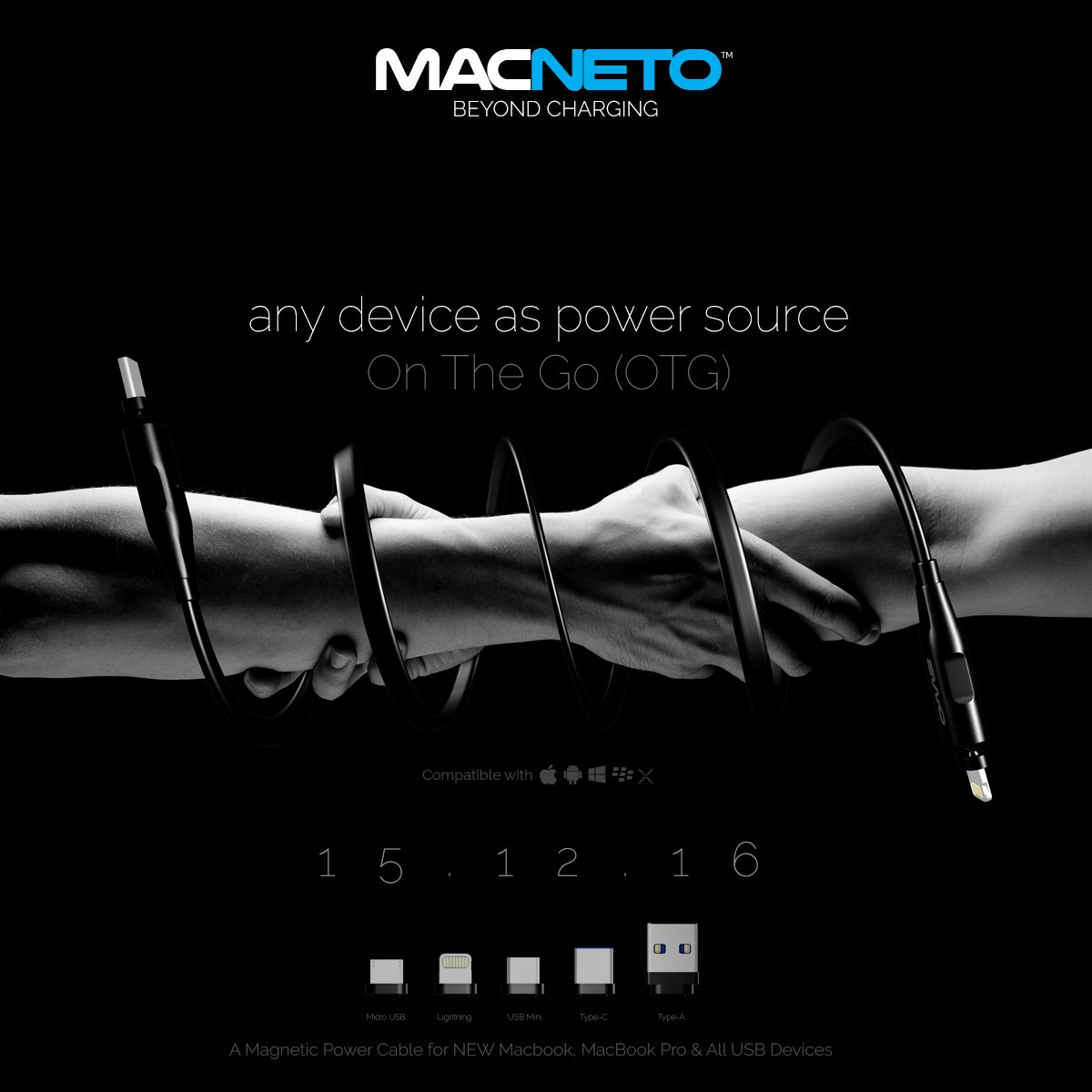 ewoltage's tweet image. #MACNETO turn any device in to power source and sync-data with OTG Feature. #MacBookPro #iPhone7 #Kickstarter #Gadgets #Giveaway #Android