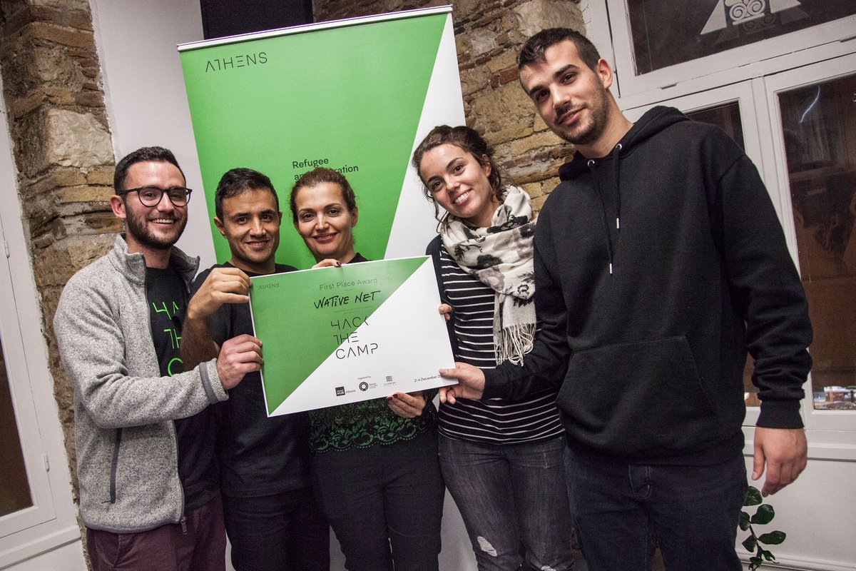 socpolicy's tweet photo. Οι νικητές του #HackTheCamp δημιουργούν καινοτόμες λύσεις για το προσφυγικό ζήτημα https://t.co/aatNVdTnoR @ImpactHubAthens @Stegi_occ https://t.co/83oQH1L4Hw