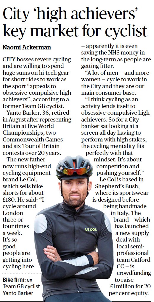 LeColUK's tweet photo. Here's the @standardnews piece on @YBLECOL. Come along for the ride: invest in Le Col's future from as little as £10 https://t.co/VTd7FLqHuz https://t.co/zDJdpiSJ8e
