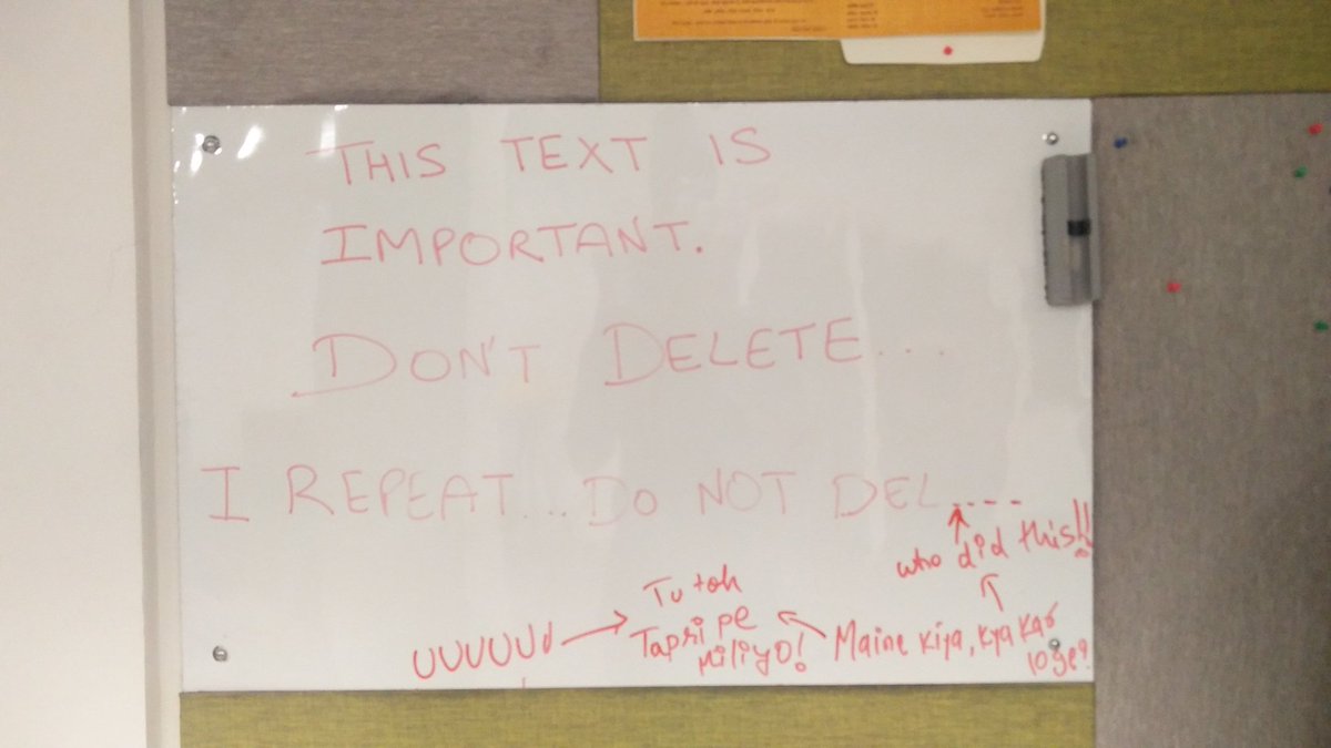 TheViralFever's tweet photo. .@GolOpinions & @bj_baba anonymously fighting on notice board. #CommentWar https://t.co/hi4vuSc4Yg