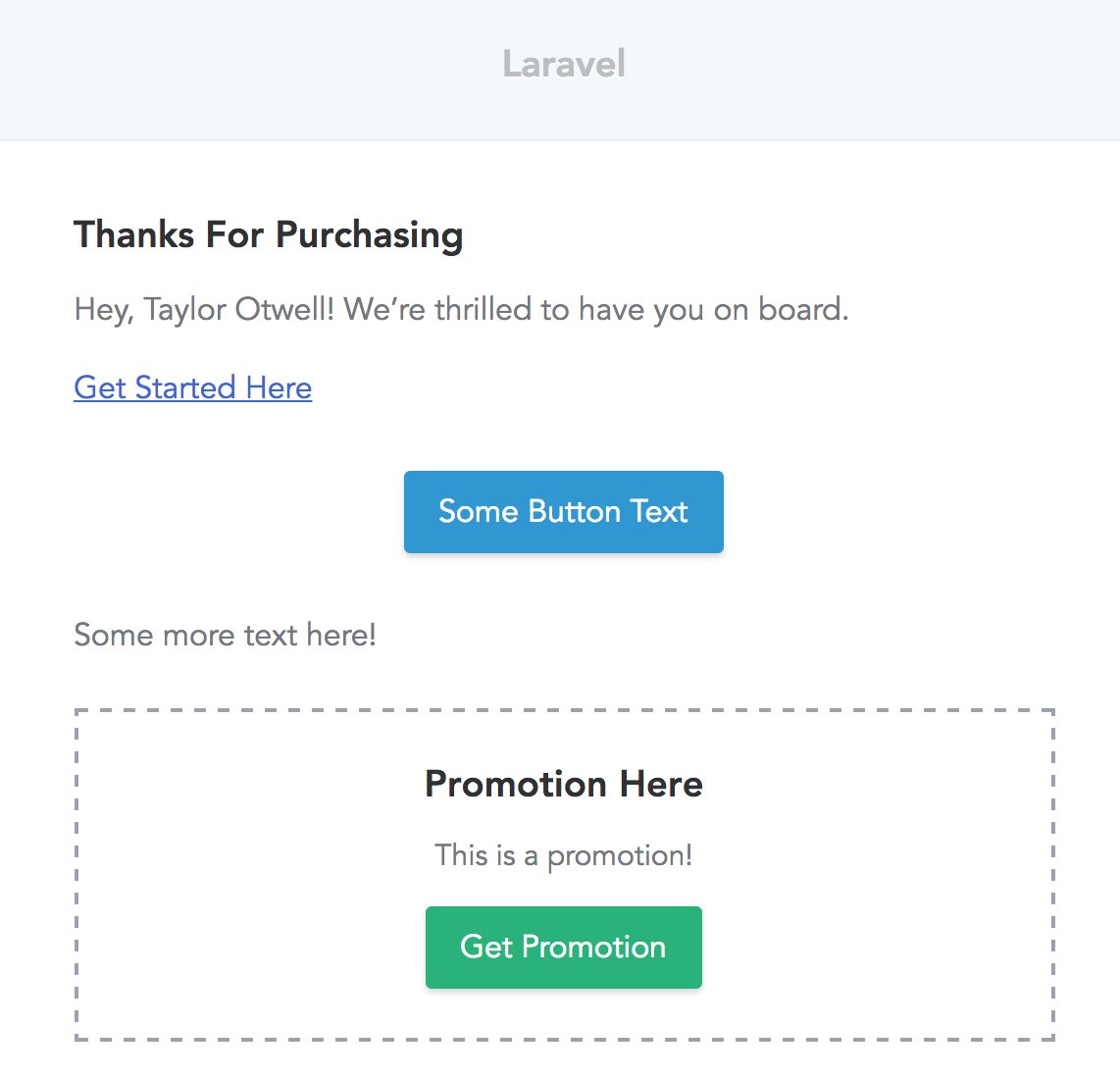 taylorotwell's tweet image. Laravel 5.4: write your mail / notifications in simple Markdown with Blade, get beautifully responsive HTML emails + plain text. 🎀