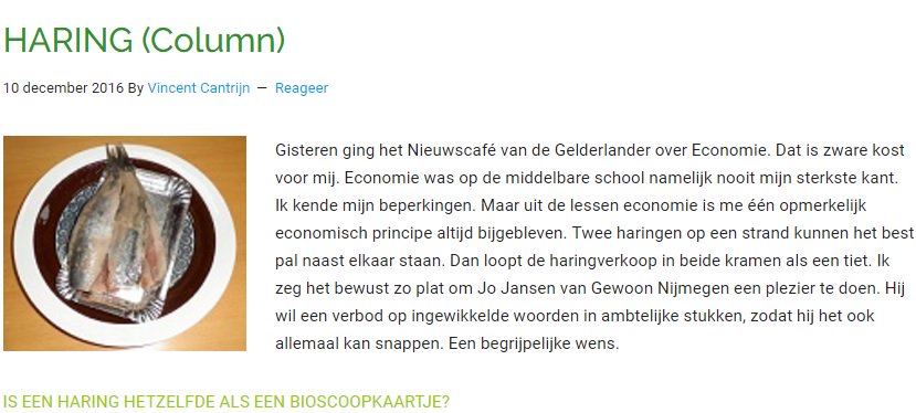 Column Vincent Cantrijn  Economie.Twee haringen op strand kunnen naast elkaar,bioscopen in Nijmegen niet? #PvdA #D66
bit.ly/2gsQqSt