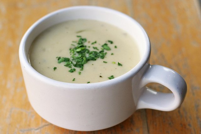 Snow means you need soup. 
Can't beat our satisfyingly creamy clam chowder!