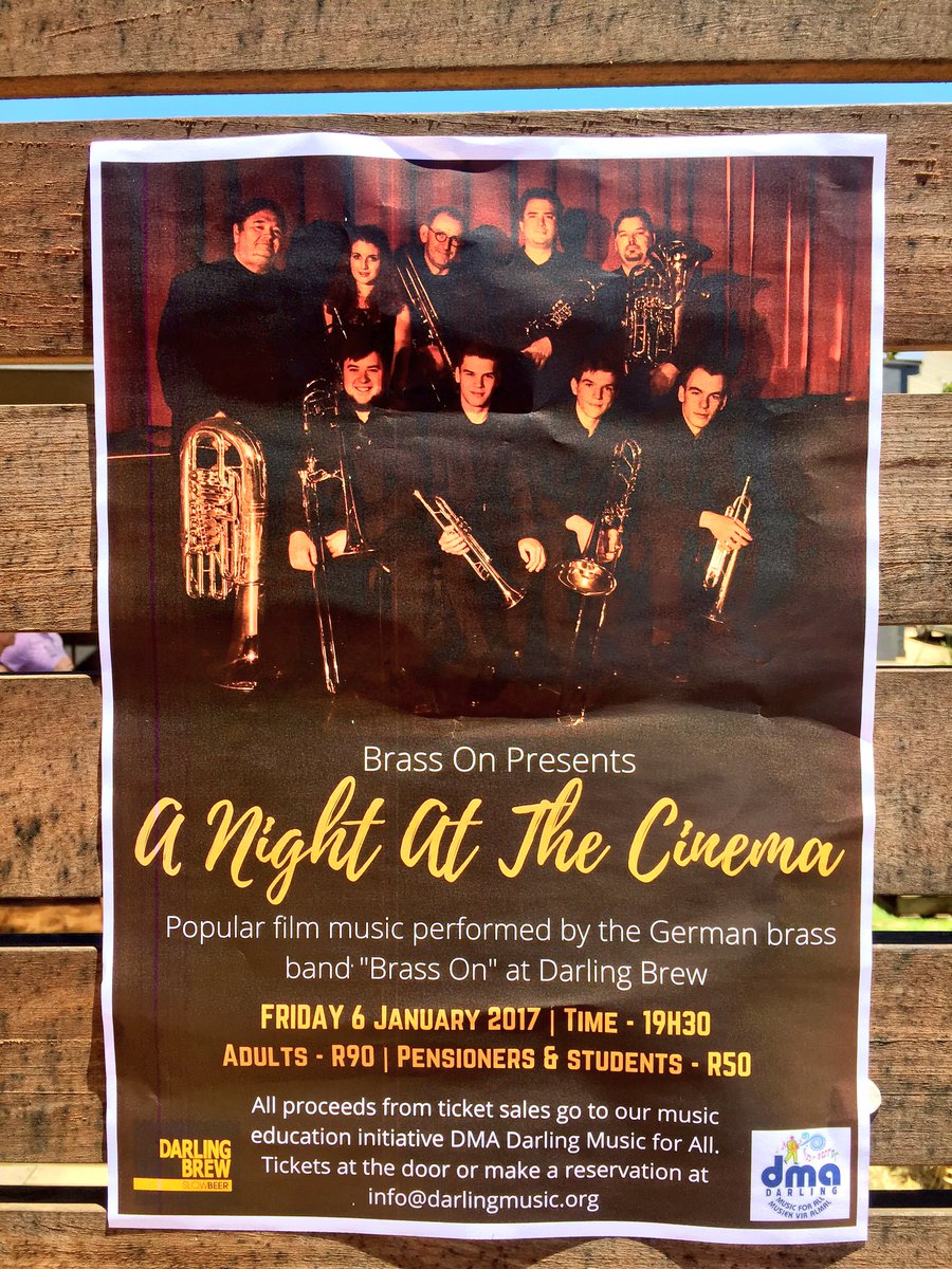 A Night at the Cinema #BrassOn 🎼 Friday 6 January 🎷 fundraising supporting <a href="/DarlingM4A/">Darling Music 4 All</a>
