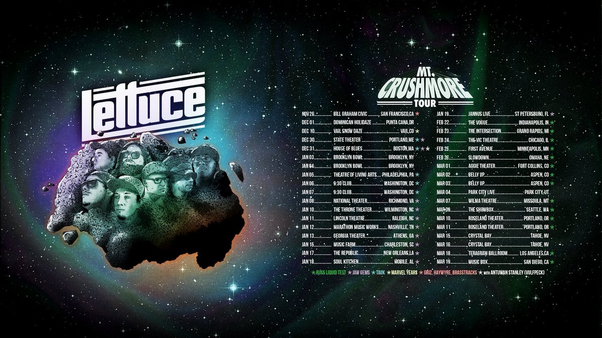 russliquid's tweet photo. We are going to tour with our friends @lettucefunk this winter.  Expect many moments of "funk this is awesome" 🎶👾🎶 #lettuceturnuptheruss https://t.co/6jhPq5lvwd