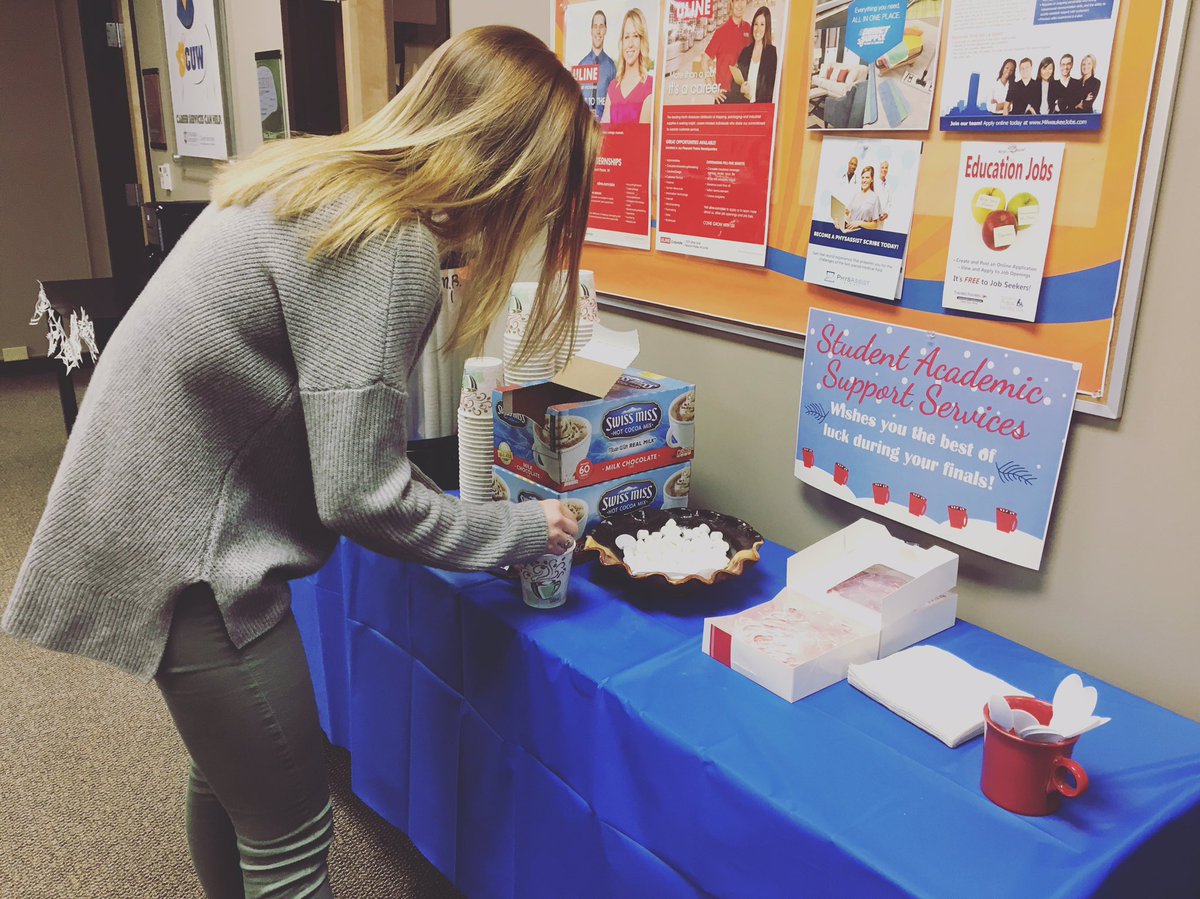 CUW_CAACE's tweet photo. The Hot Cocoa Express has stopped in the Career Services office (R004) today! FREE hot chocolate until 2 PM! #hotcocoaexpress #cuwsass https://t.co/u9Jo4pRQjk