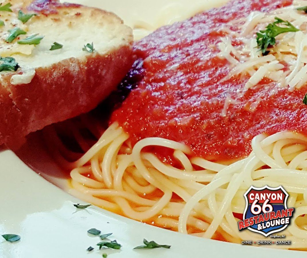 Canyon66Kingman's tweet image. #SpaghettiMonday all day! $7.66 All you can Eat.  c66rl.com   -Find us next to the Ramada Hotel in Kingman