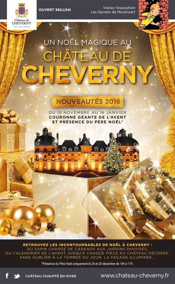 Les vacances approchent! Venez fêter #Noël @ChâteauCheverny! Présence du Père Noël le 24 &amp; 25 décembre!