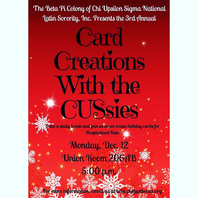 CUS_BetaPi's tweet photo. Today at 5! 3rd Annual Card Creations With the Cussies! ❤️ https://t.co/SCHEpBYLCF