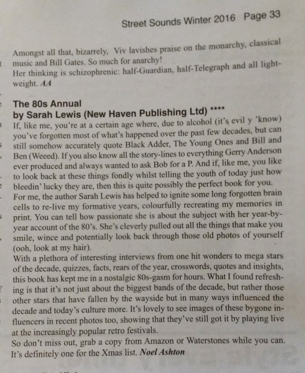 My #blog includes this great #review of the #80sannual in the #winter edition of <a href="/StreetSoundsInt/">StreetSoundsInt</a> wp.me/p4g8hJ-1mL #80s #MondayBlogs
