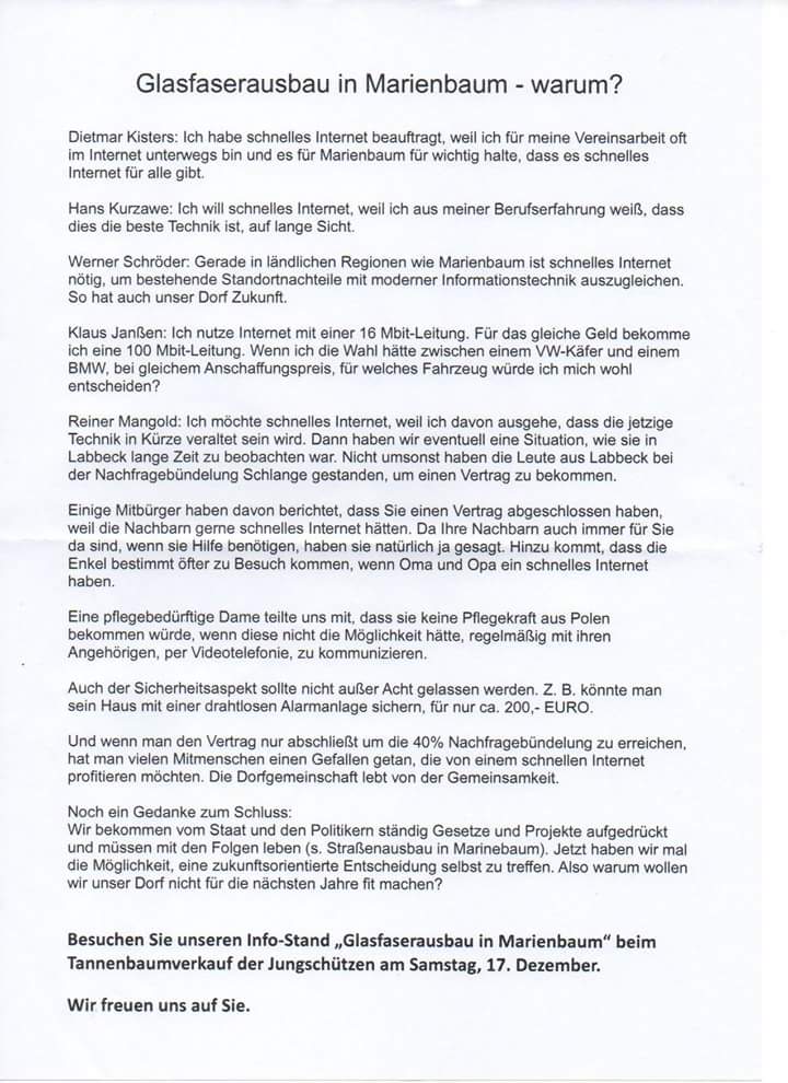 Klaus Janssen On Twitter Glasfaser Ausbau Marienbaum