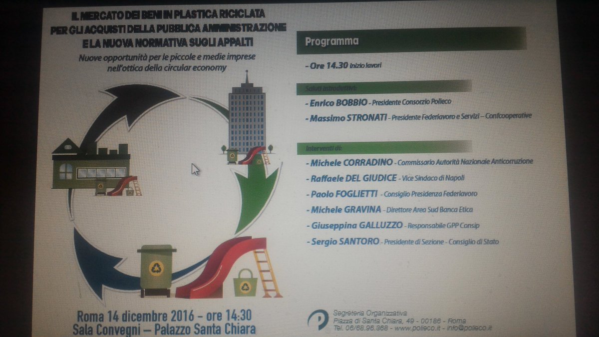 paolofoglietti's tweet image. Codice appalti, beni riciclati, acquisti verdi al convegno Polieco - Federlavoro Roma 14.12 @Confcooperativ1 @Federlavoro @ItaCooperativa