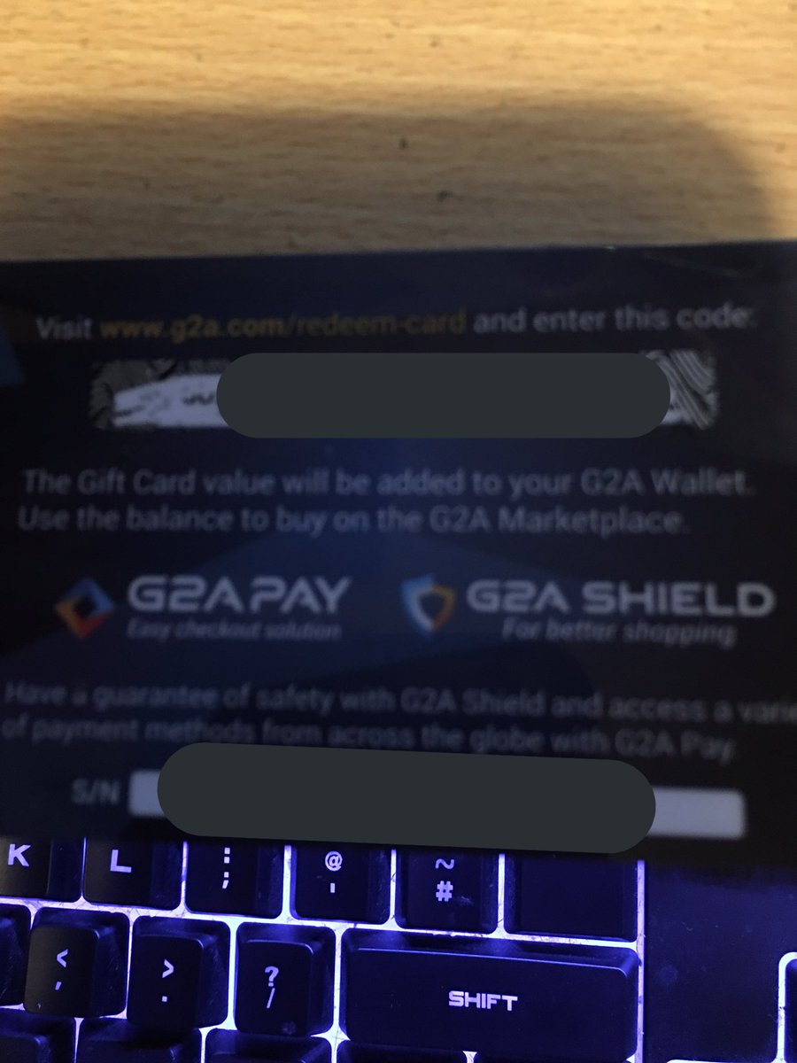 AlexHH25's tweet image. The beginning character was missing on my gift card. This is infuriating @G2A_com