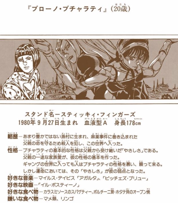 ナランチャが嫌いな食べ物は？