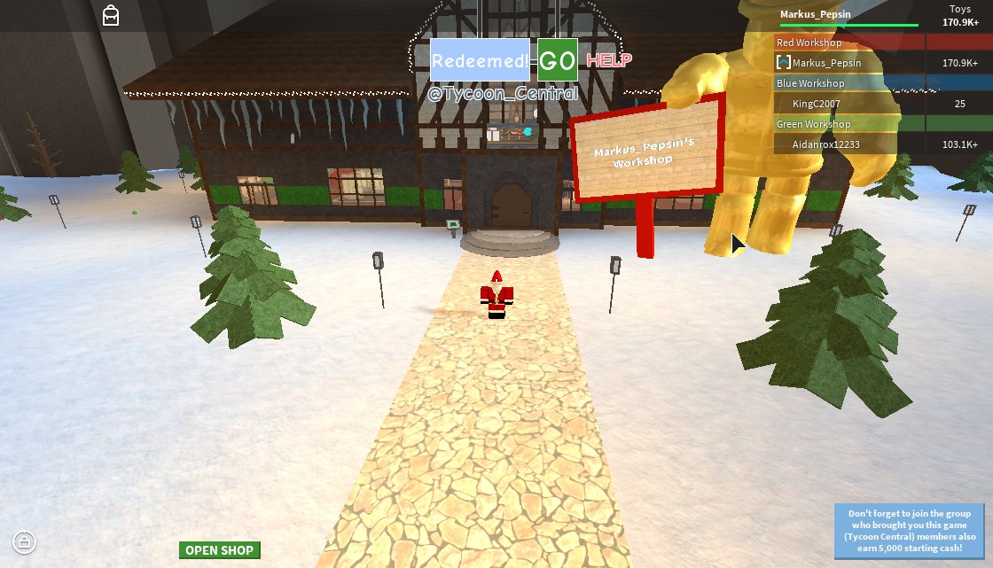 Tycoon Central Tycoon Central Twitter - roblox christmas tycoon twitter codes