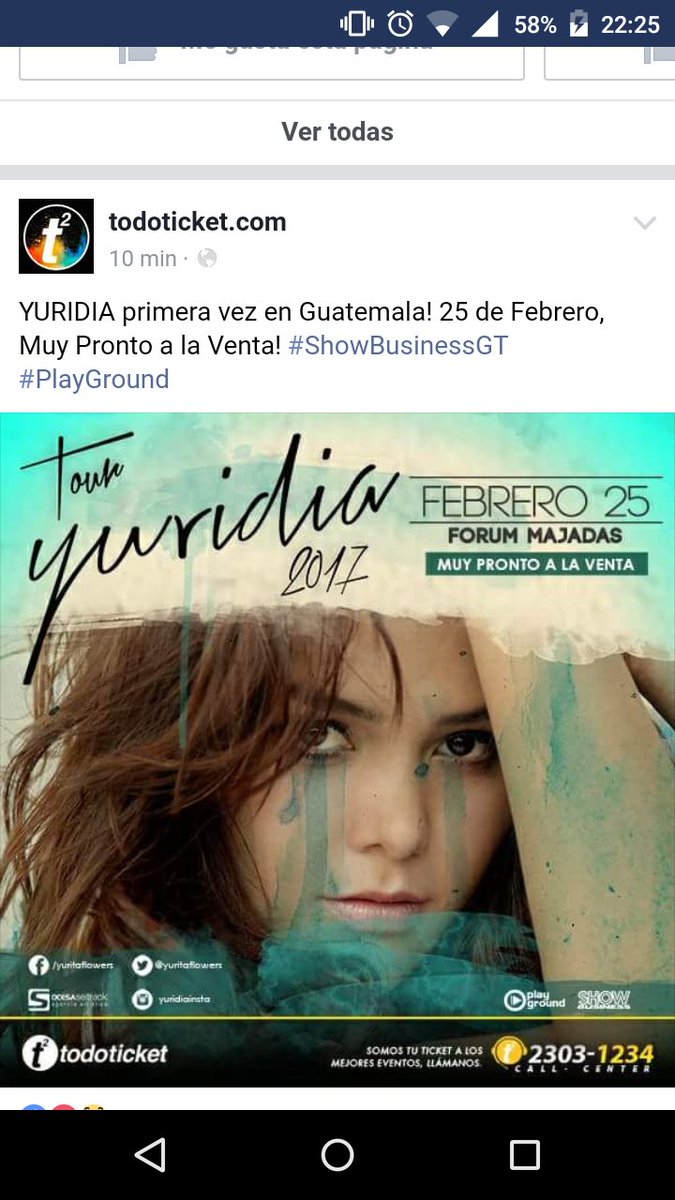 @yuritaflowers recién publicaron hace unos minutos el concierto que más he esperado. A contar ansiosamente cada día. #YuridiaenGuatemala