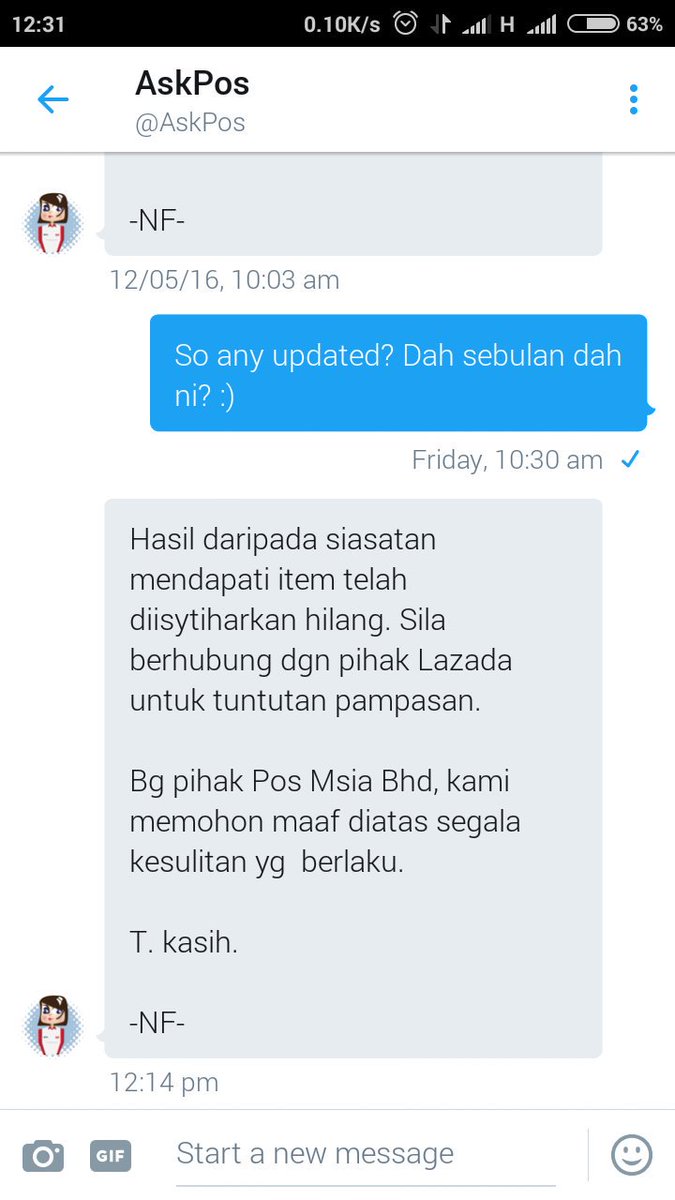 amir_nawawi's tweet image. Lepas sebulan, barang aku diisytihar hilang oleh @AskPos . Byk pulak cekadak aku nak buat itu ini. @LazadaMY mcmna ni?