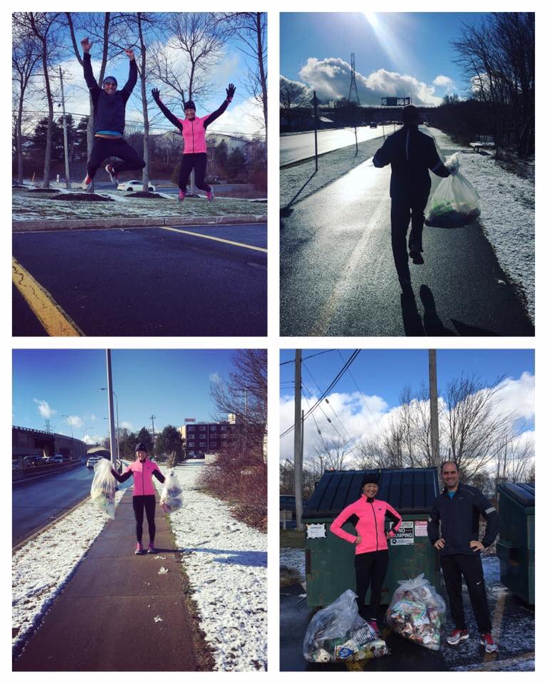 Jeanne Ju wins pair of Brooks running shoes for her impressive efforts cleaning-up Halifax running routes. #WorldLitterWeek Aerobics First