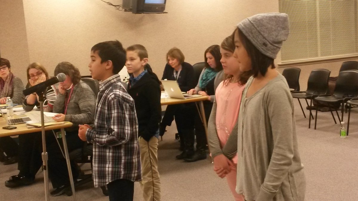FondySTEM's tweet photo. So proud to have these STEM students represent us at the district school board meeting! #pblproud https://t.co/oJ3WWGbcSe