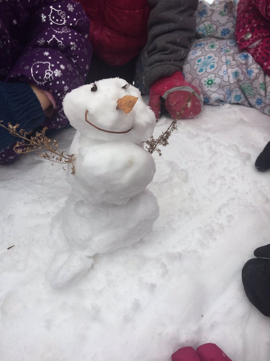 We made a mini snowman! Problem solving, communication and negotiation while building. Learning doesn't always involve letters or numbers!