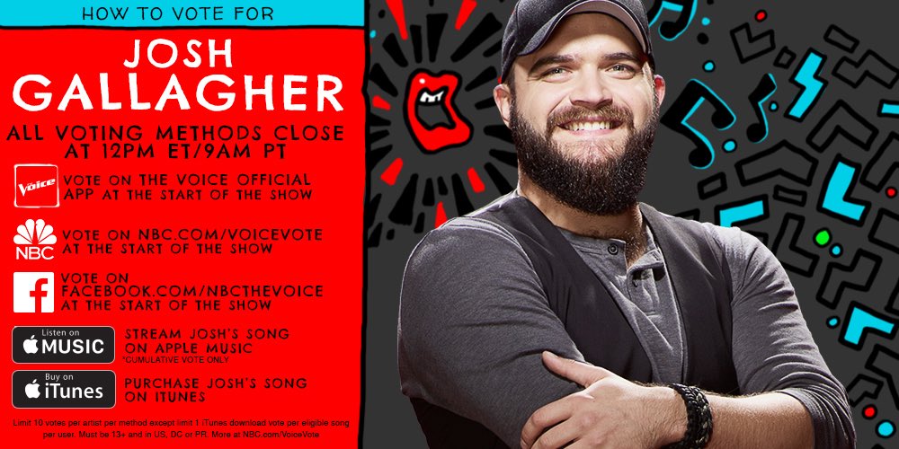joshgallmusic's tweet image. Well... It's the last night of voting. It's been a hell of a ride. So one last time... Please cast your votes and let's bring it home 👍🏻😎❤️