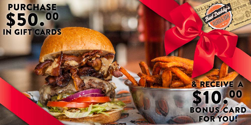 bad daddy s burger bar on twitter treatyoself with a 10 bonus