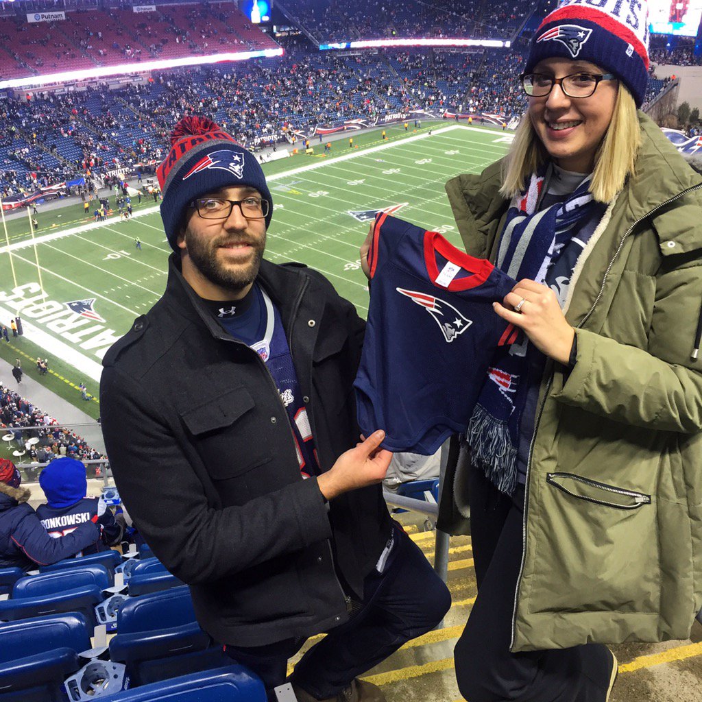 An anniversary &amp; announcement! New #Patriots fan coming May 2017! #patsgame