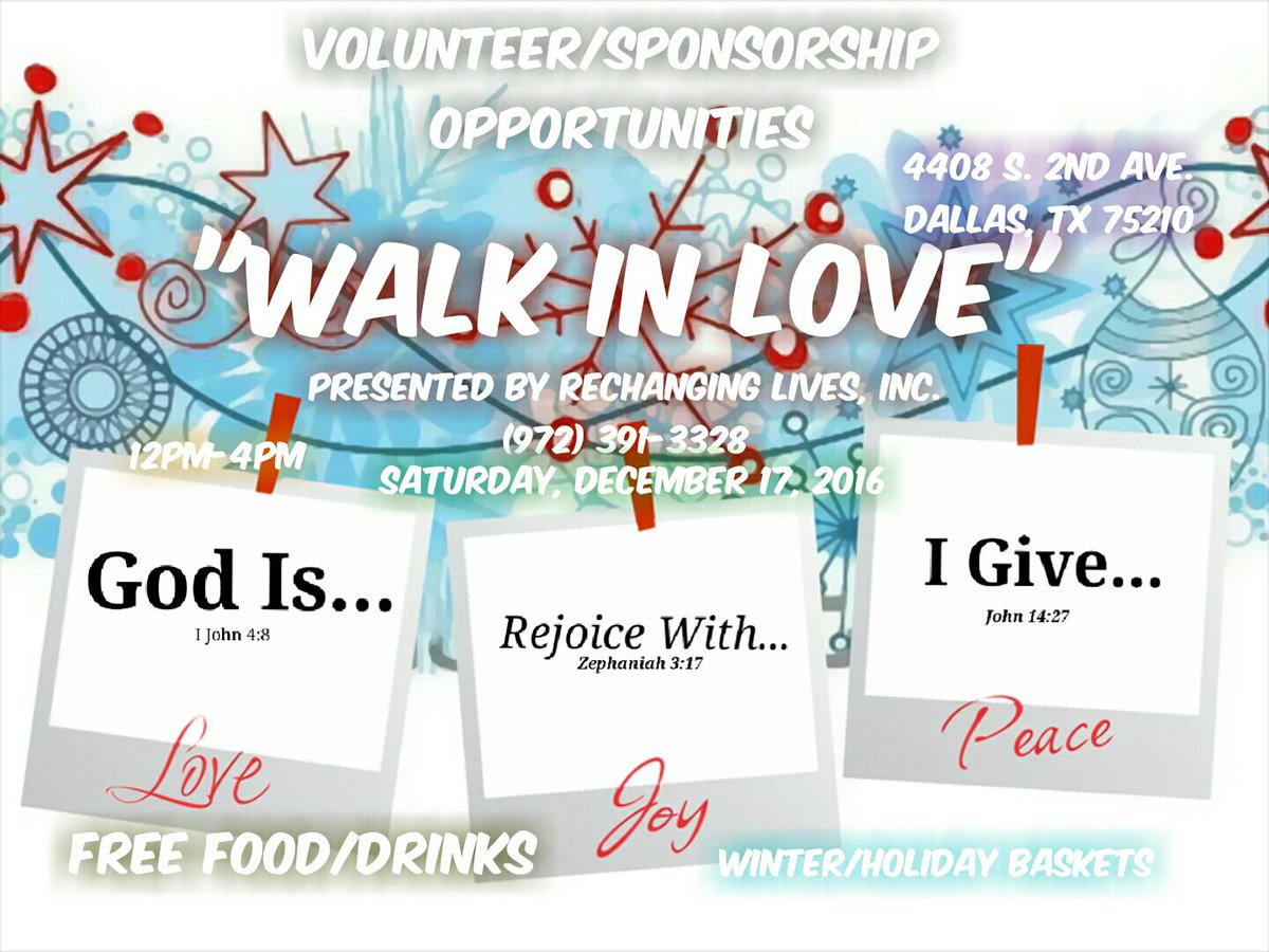 Markyb2016's tweet image. Ecstatic about our "Walk in Love" event hosted by Rechanging Lives, Inc. We will be feeding the community and more.