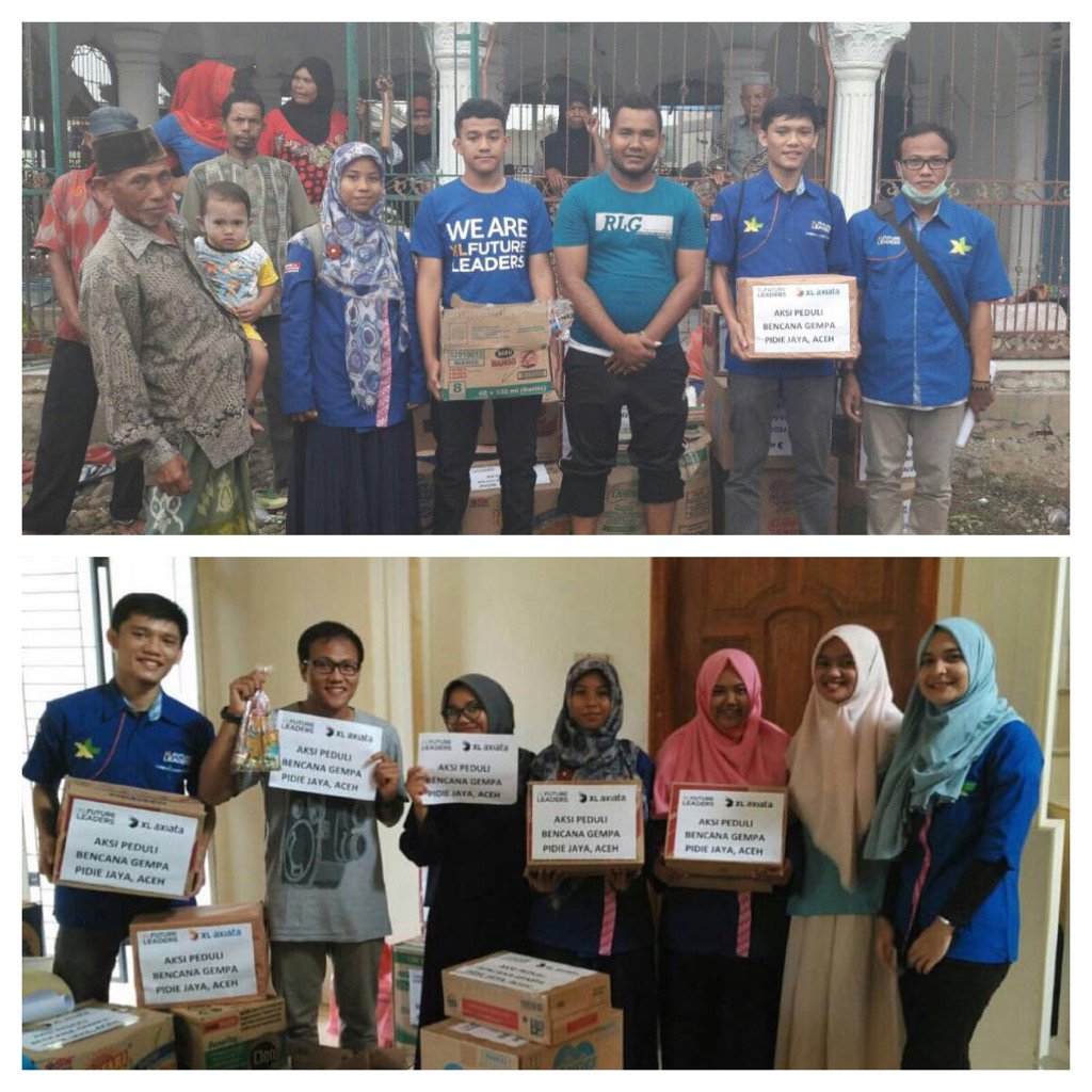 Donasi diberikan Rekan2 West &amp; Anak2 XL Future Leaders ke korban gempa bumi di Pidie Jaya, NAD
#XLuntukIndonesia