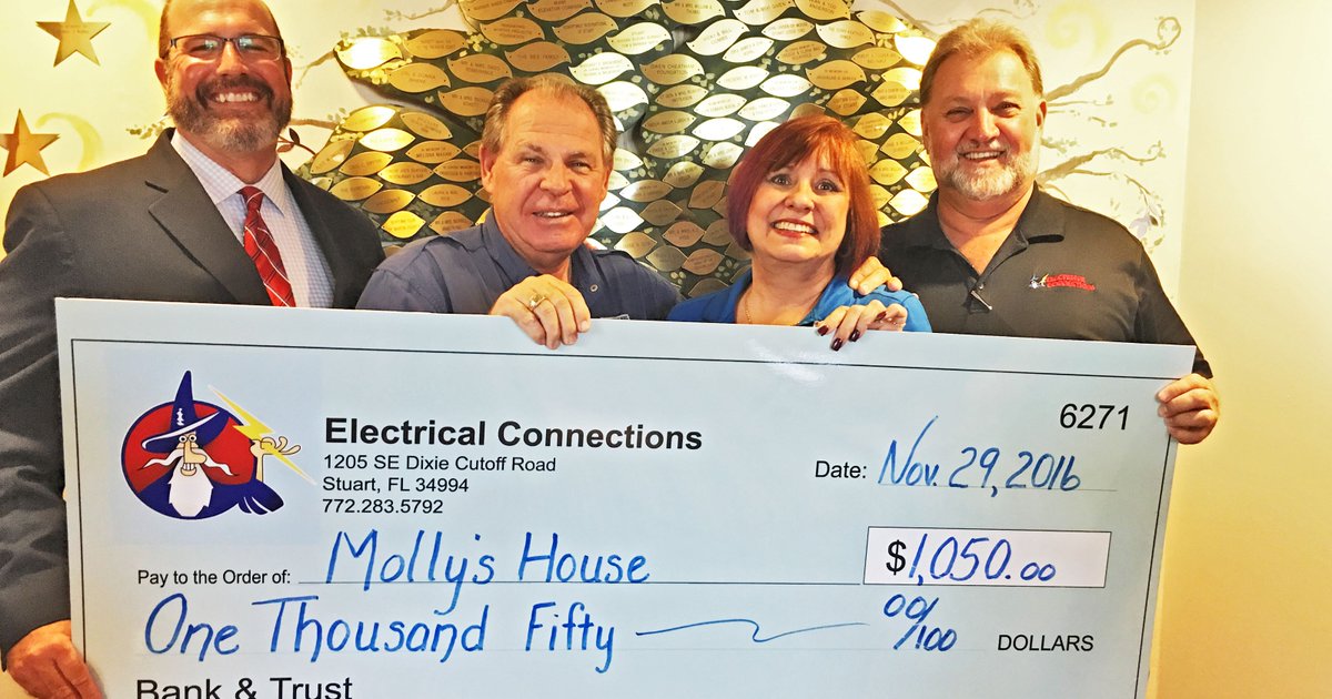 electricianinja's tweet photo. Electrical Connections supports Molly's House in Stuart: Electrical Connections, Your… https://t.co/7jsaE1HMdo via https://t.co/xsPMI7i32h https://t.co/TBL7caWr0L