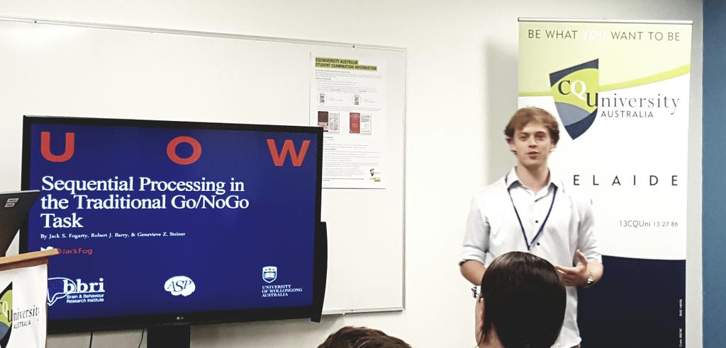 DoktorGen's tweet photo. Jack Fogarty presenting a sharp talk on Sequential Processing in Go/NoGo task #ASP2016 @JackFog @uowresearch #psychophys #research @CQUni https://t.co/DUHKkgpC2D